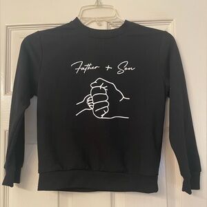Black Crewneck Sweater with White Graphic